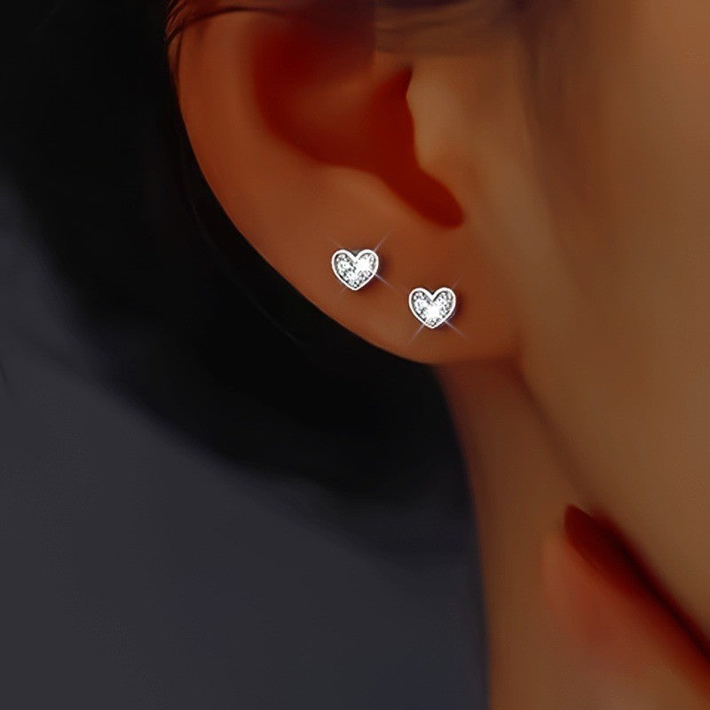 Asymmetrical Heart Stud Earrings