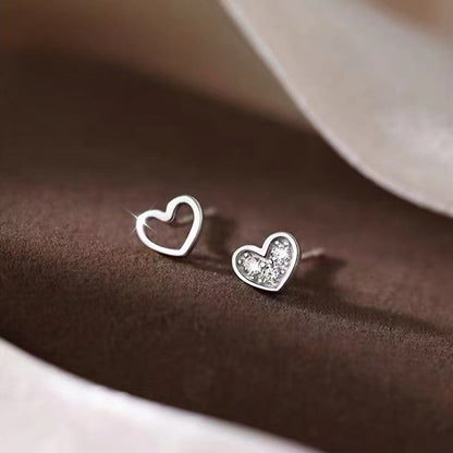Asymmetrical Heart Stud Earrings