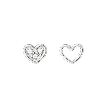 Asymmetrical Heart Stud Earrings