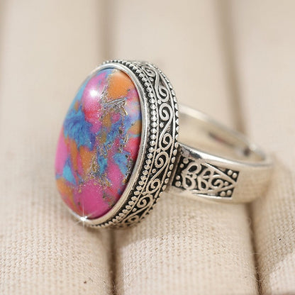 Pink Mosaic Filigree Ring