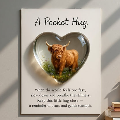 Highland Cow Heart Pocket Hug