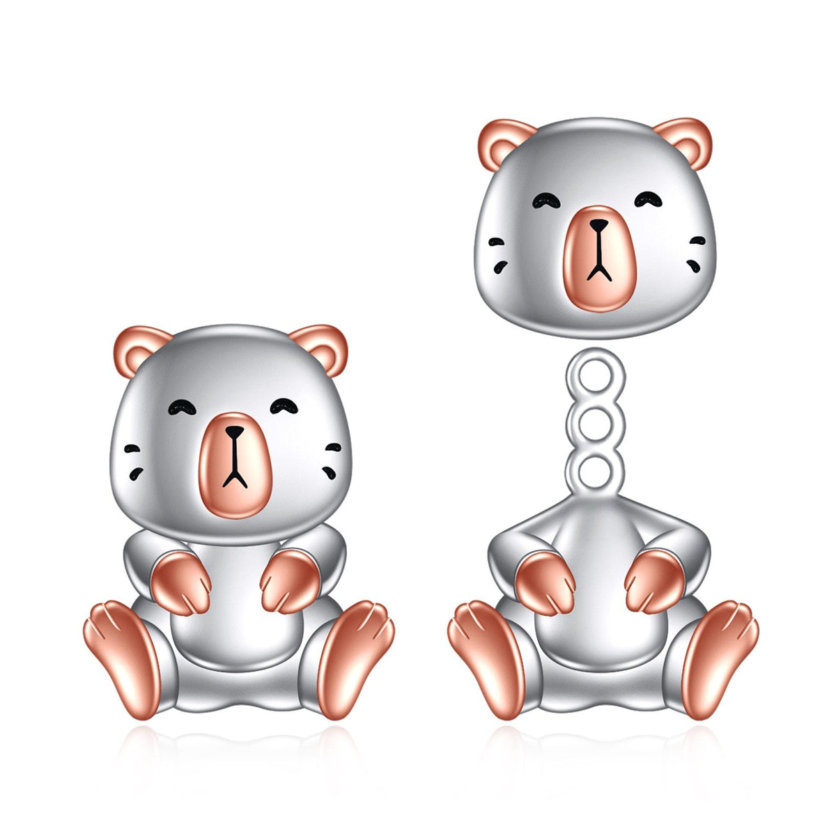 Cubic Zirconia Capybara Stud Earrings
