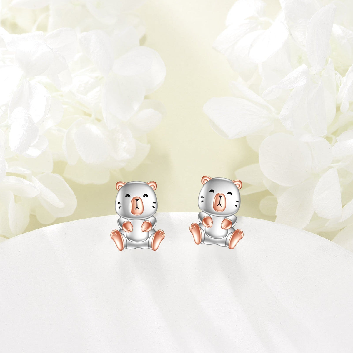 Cubic Zirconia Capybara Stud Earrings