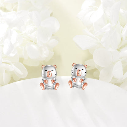 Cubic Zirconia Capybara Stud Earrings