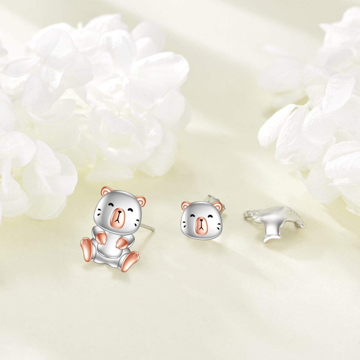 Cubic Zirconia Capybara Stud Earrings