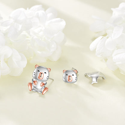 Cubic Zirconia Capybara Stud Earrings
