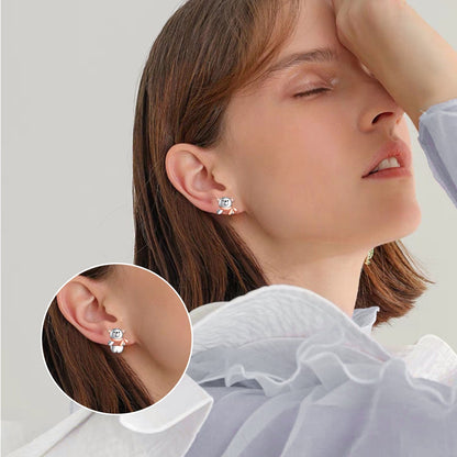 Rose Gold Scarf Bear Stud Earrings