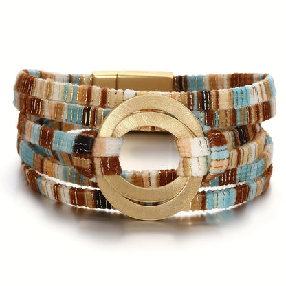 Striped Multi-Strand Circle Bracelet