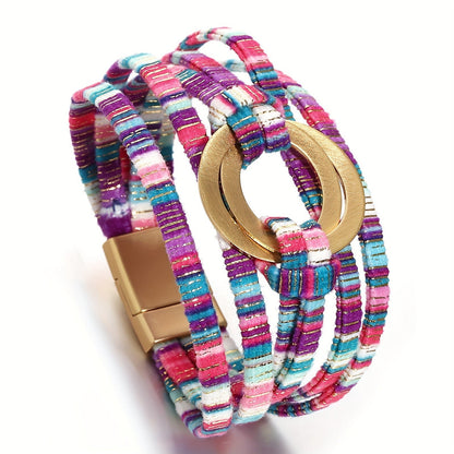 Striped Multi-Strand Circle Bracelet