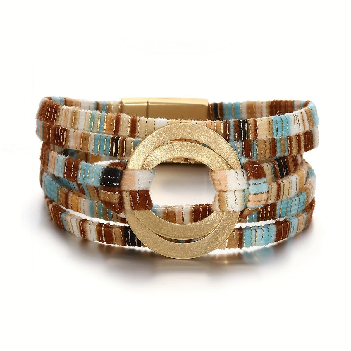 Striped Multi-Strand Circle Bracelet