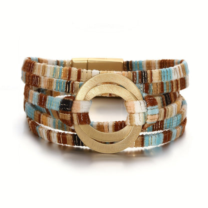 Striped Multi-Strand Circle Bracelet