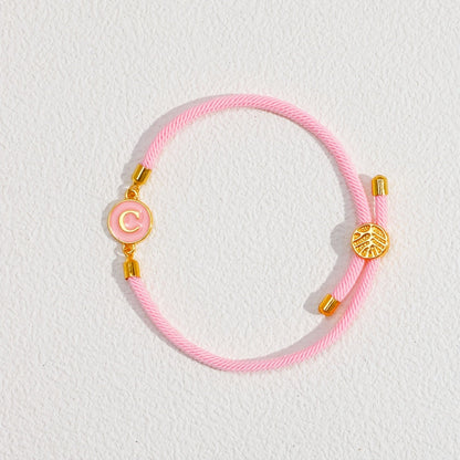 Initial Woven Cord Bracelet