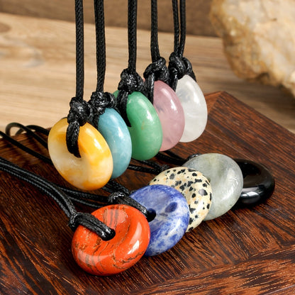 Speckled Stone Donut Necklace