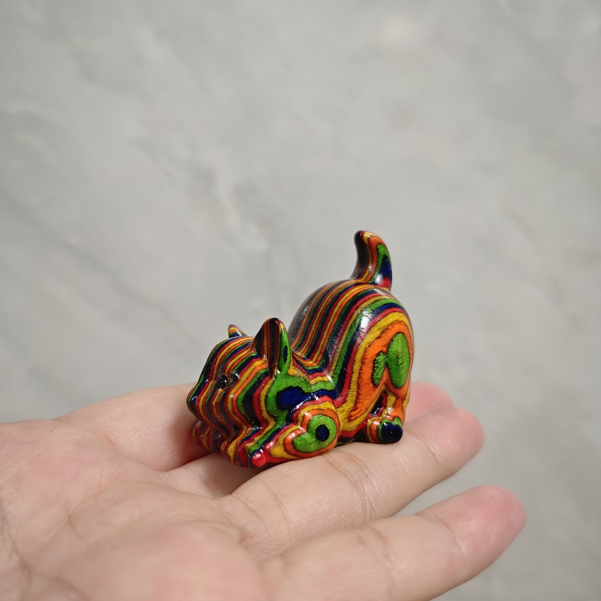 Colorful Swirl Cat Sculpture