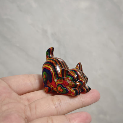 Colorful Swirl Cat Sculpture