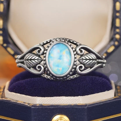 Opal Leaf Statement Ring
