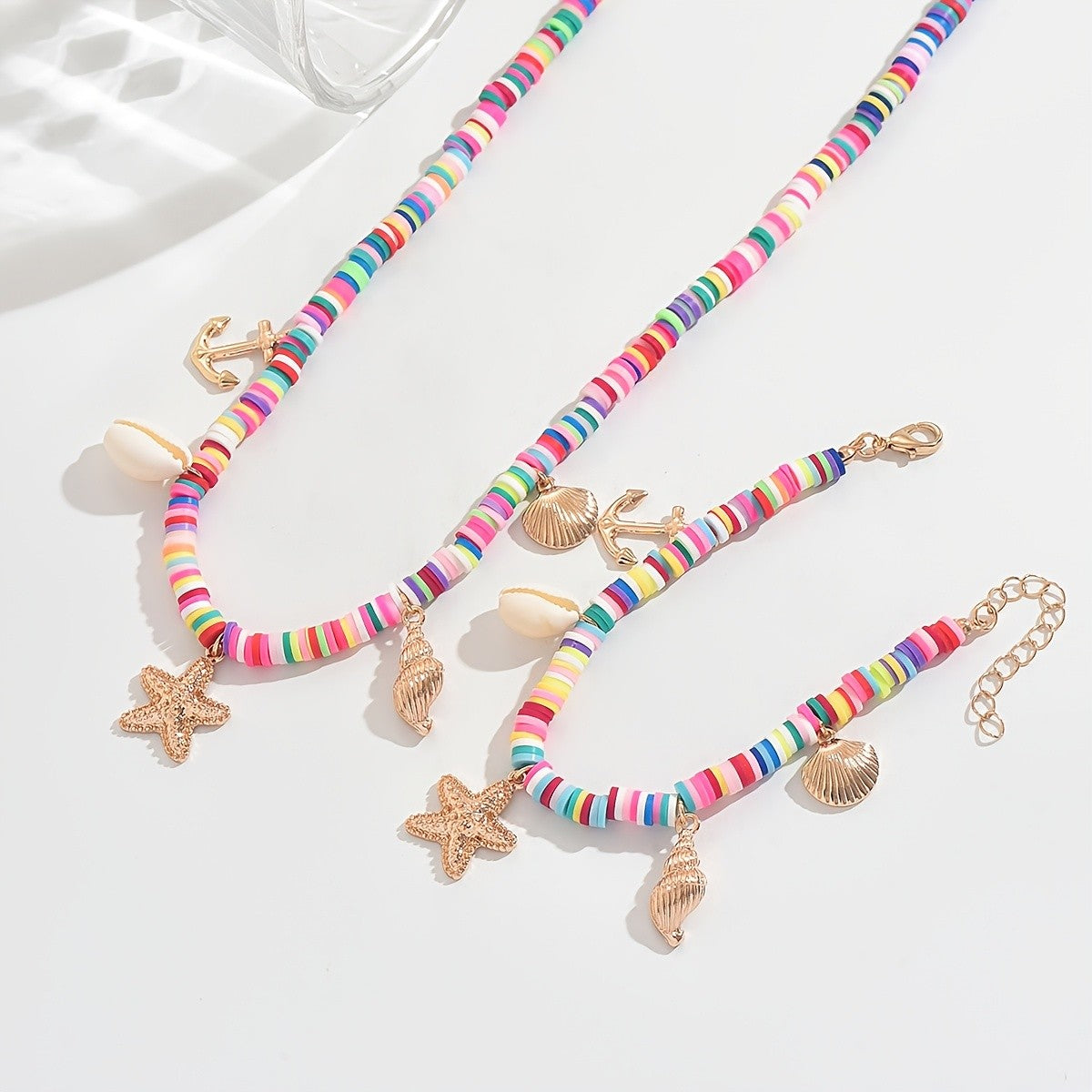 Colorful Seashell & Starfish Jewelry Set