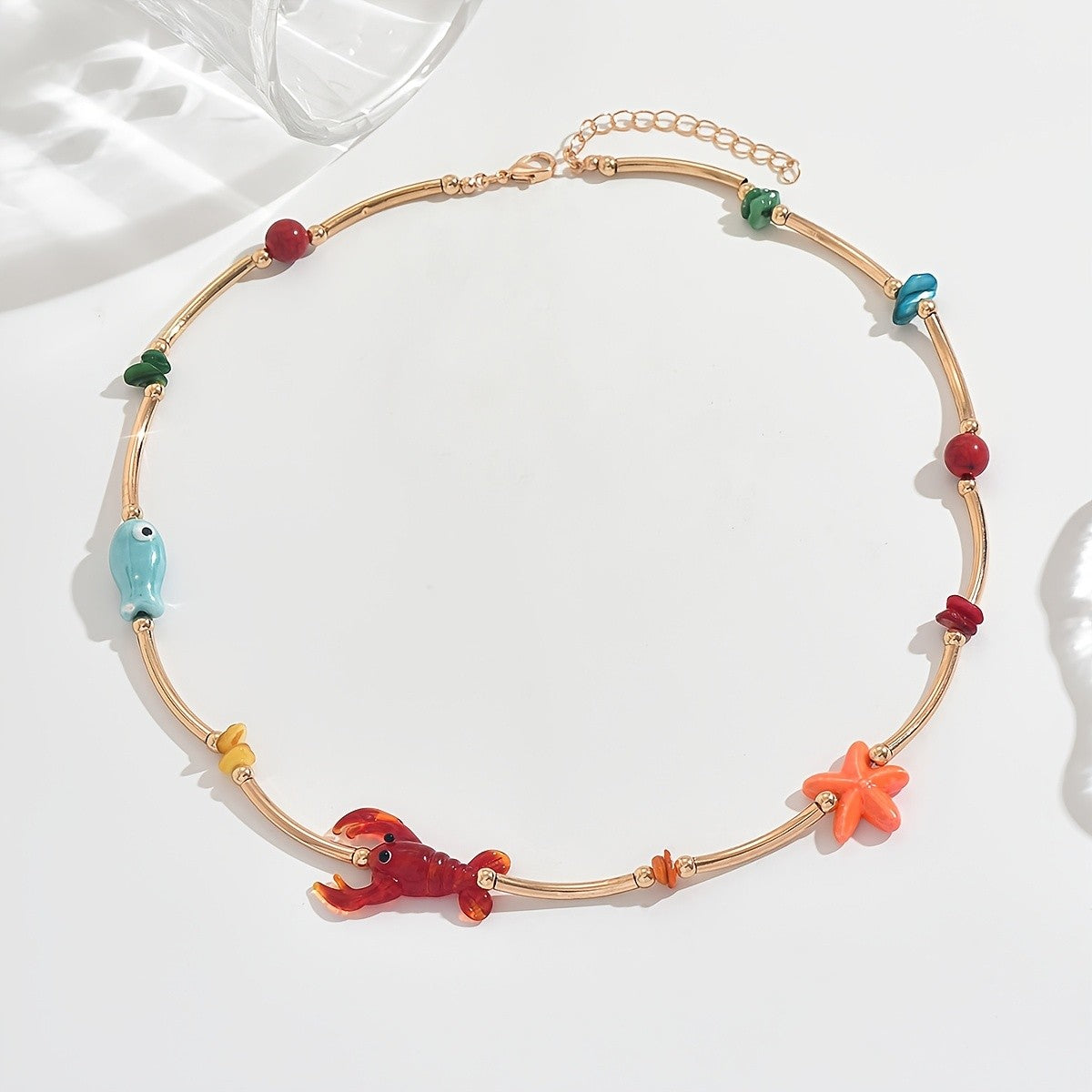 Colorful Crayfish Charm Necklace