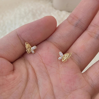 Open Wing Crystal Butterfly Earrings