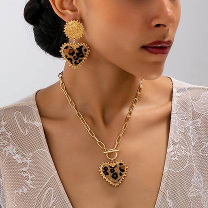 Leopard Heart Jewelry Set