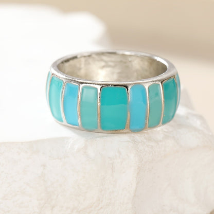 Turquoise Mosaic Band Ring