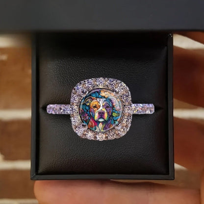 Colorful Dog Portrait Ring