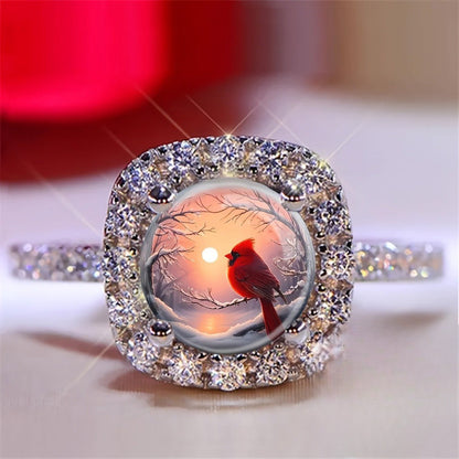 Red Cardinal Square Ring