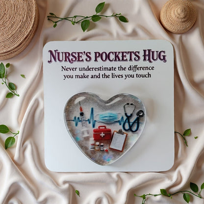 Nurse Pocket Hug Heart Token