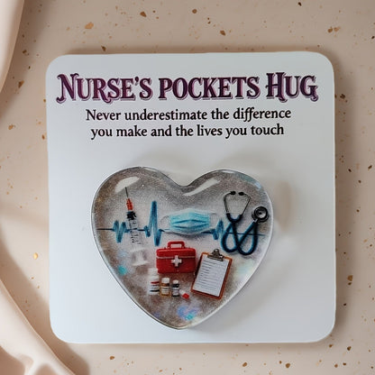 Nurse Pocket Hug Heart Token