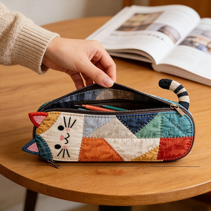 Patchwork Cat Pencil Case