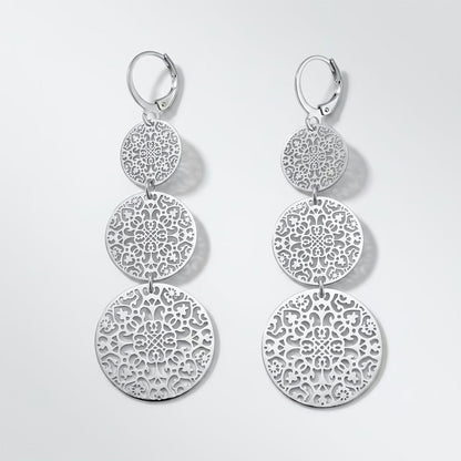 Filigree Circle Drop Earrings