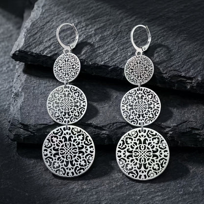 Filigree Circle Drop Earrings