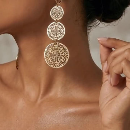 Filigree Circle Drop Earrings