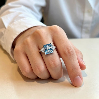 Blue Tree of Life Square Ring