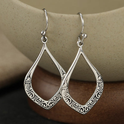 Carved Scrollwork Open Drop Earrings