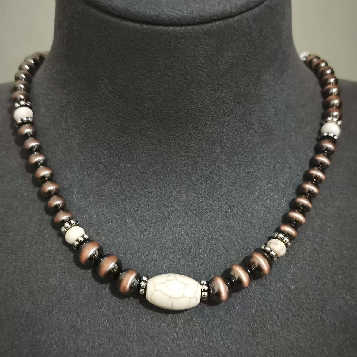 Turquoise Oval Bead Necklace