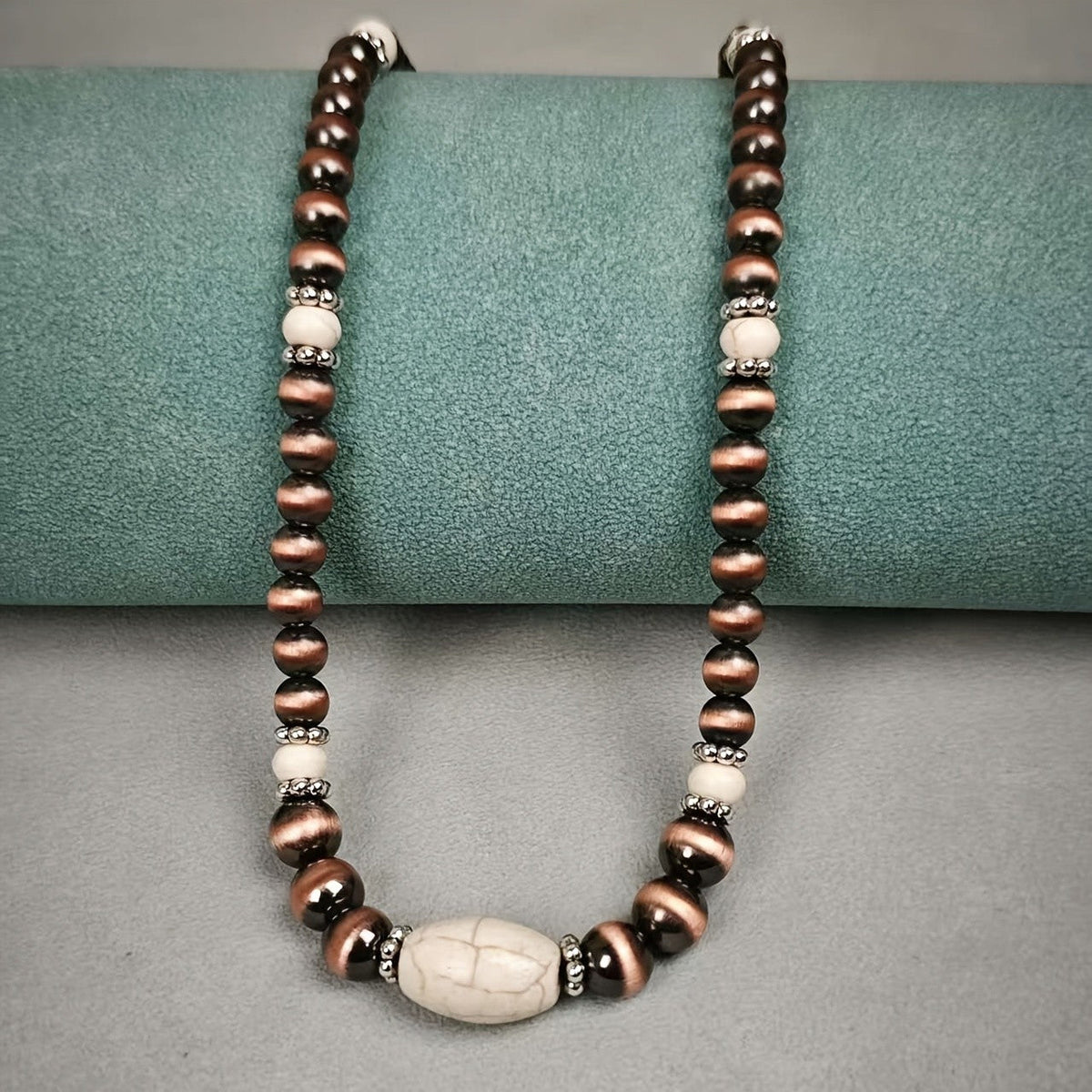 Turquoise Oval Bead Necklace