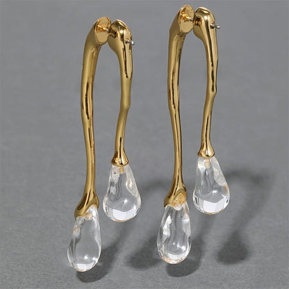 Irregular Crystal Drop Earrings