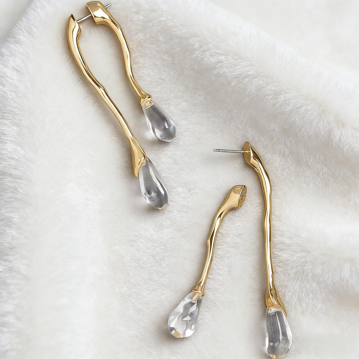 Irregular Crystal Drop Earrings