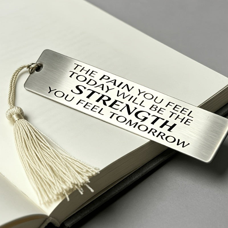 Strength Quote Metal Bookmark