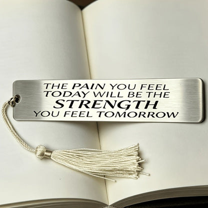 Strength Quote Metal Bookmark