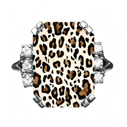 Leopard Print Crystal Ring
