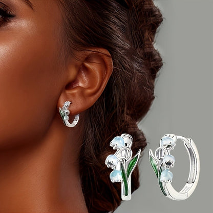 Lily of the Valley Hoop Earrings