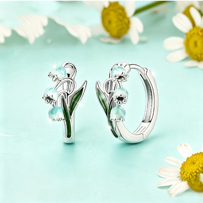 Lily of the Valley Hoop Earrings