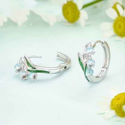 Lily of the Valley Hoop Earrings