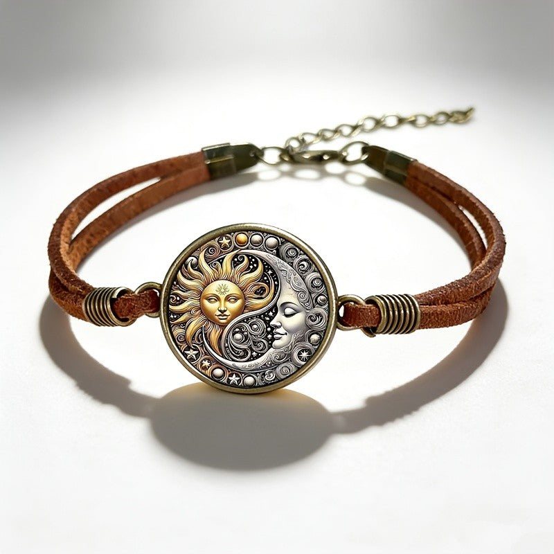 Celestial Sun & Moon Medallion Bracelet