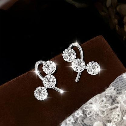 Crystal Triple Orb Stud Earrings