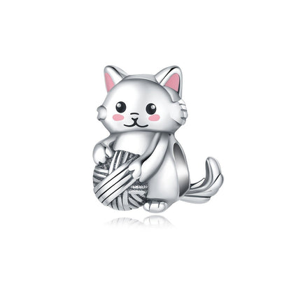 Cat with Yarn Ball Charm