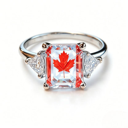 Red Maple Leaf Square Ring