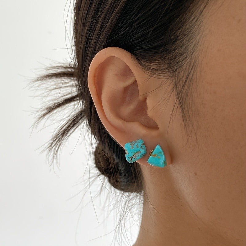 Turquoise Chip Stud Earrings
